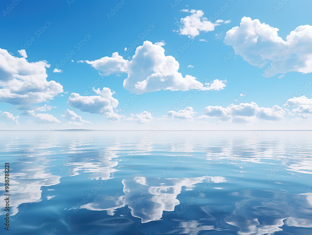 Amazing Blue sky background with soft white clouds