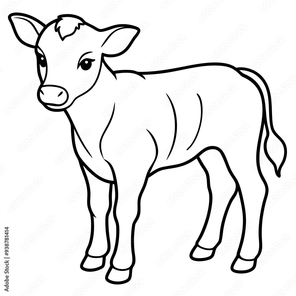 Baby beef calf art vector illustration Baby beef calf art vector illustration
