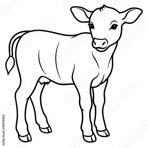 Baby beef calf art vector illustration