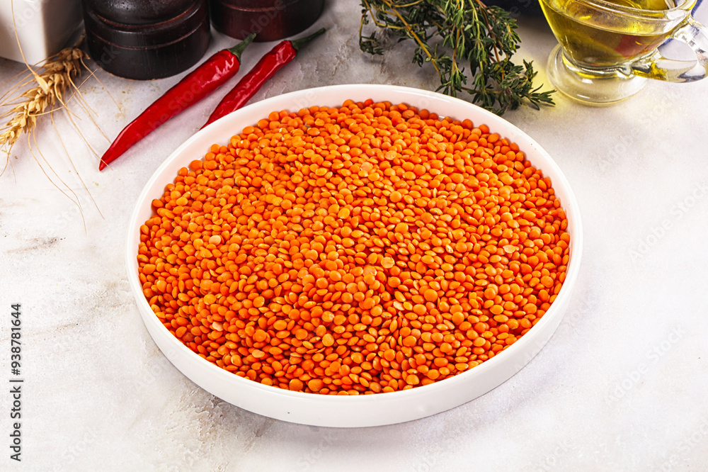 Raw red lentil for cooking Raw red lentil for cooking