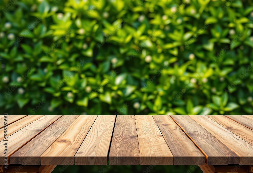 wooden table and green grass wooden table and green grass