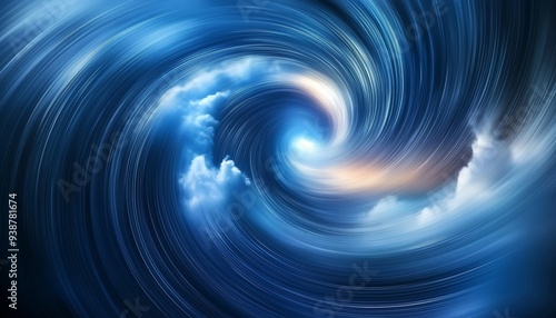 A Dynamic Swirling Vortex of Clouds and Light in the Sky