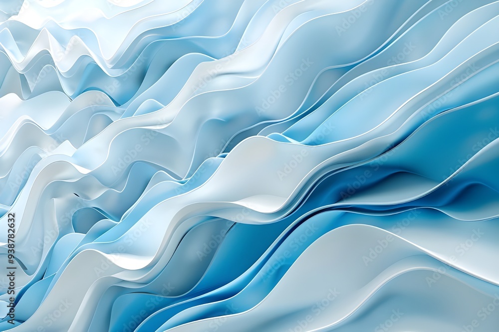 Abstract Blue and White Waves Abstract Blue and White Waves