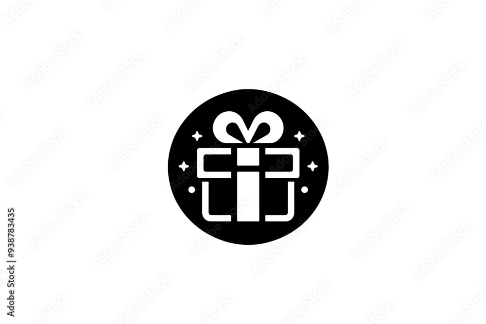 Obraz premium gift box vector minimalist isolated on white background Gift Box Icon Flat Graphic Design