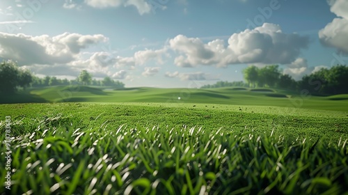 A wide grassy field extending to the horizon under a clear sky with fluffy clouds, symbolizing openness and boundless freedom.