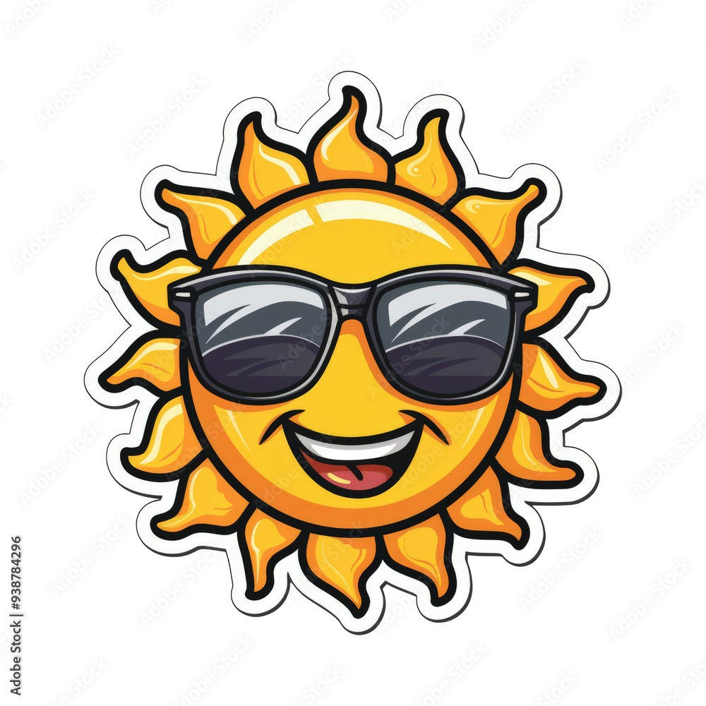 Smiling Sun Wearing Sunglasses. Smiling Sun Wearing Sunglasses.