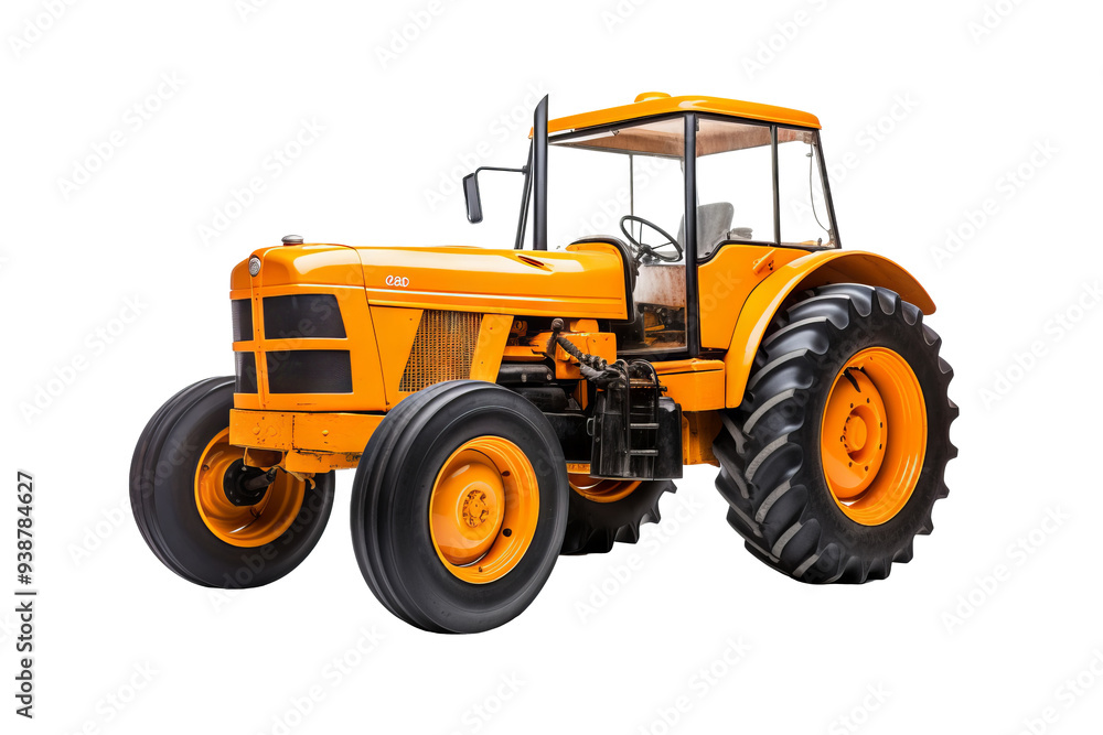 High-resolution PNG of a classic farm tractor isolated on transparent background for agricultural and farming design projects, ideal for creating realistic rural landscapes and farm equipment High-resolution PNG of a classic farm tractor isolated on transparent background for agricultural and farming design projects, ideal for creating realistic rural landscapes and farm equipment