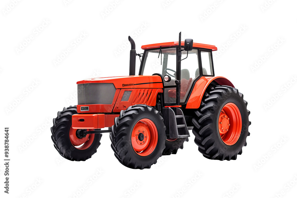 High-resolution PNG of a classic farm tractor isolated on transparent background for agricultural and farming design projects, ideal for creating realistic rural landscapes and farm equipment High-resolution PNG of a classic farm tractor isolated on transparent background for agricultural and farming design projects, ideal for creating realistic rural landscapes and farm equipment