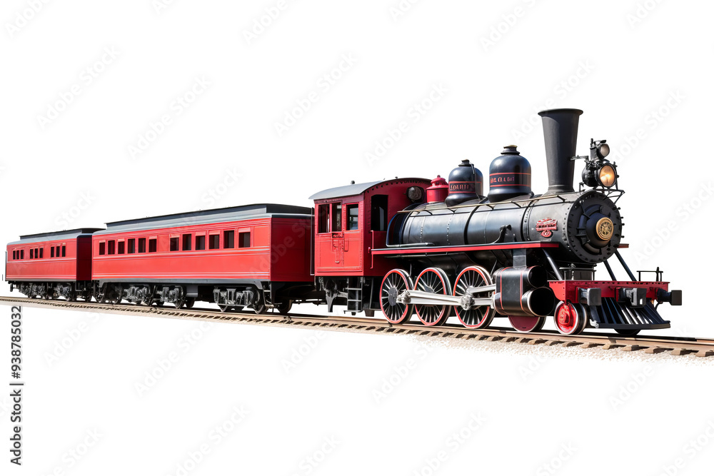 Fototapeta premium Detailed PNG of a modern train on transparent background for use in transportation design projects, illustrating high-speed rail travel and advanced public transit systems