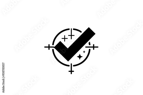 checkmark and cross icon minimalist isolated on white background.