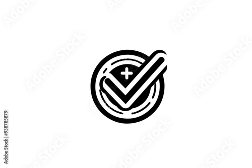 checkmark and cross icon minimalist isolated on white background.