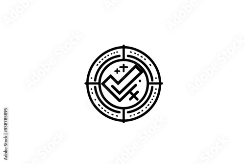 checkmark and cross icon minimalist isolated on white background.
