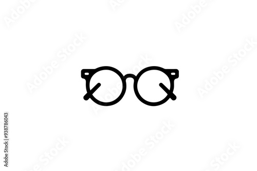 Vector glasses model icon minimalist isolated on white background