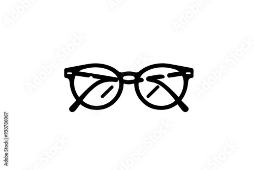 Vector glasses model icon minimalist isolated on white background