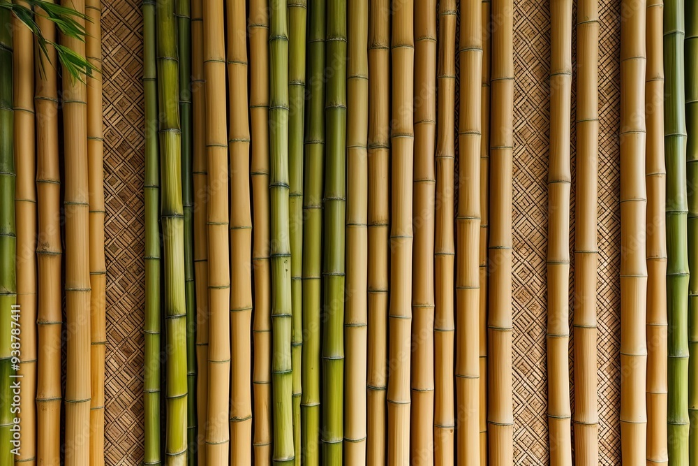 Fototapeta premium Natural Bamboo Backdrop with Innovative Textures and Patterns for Sustainable Design Decor