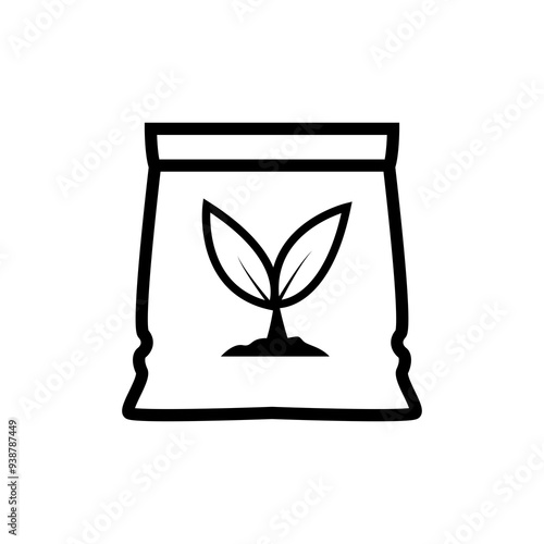 Fertilizer bag icon on white background. Vector illustration.