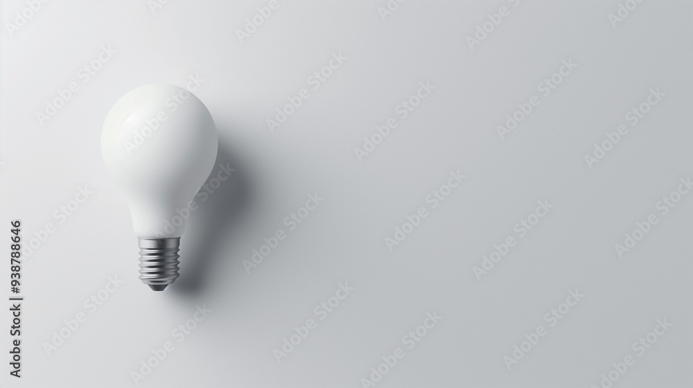 Minimalistic white light bulb against a clean background, representing ideas, innovation, and modern technology in a simple concept. Minimalistic white light bulb against a clean background, representing ideas, innovation, and modern technology in a simple concept.