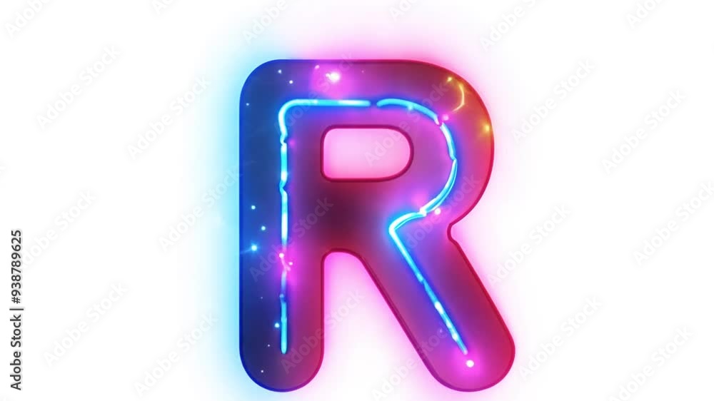 Colorful Neon Letter R Illuminated With Vibrant Lights Generative AI Colorful Neon Letter R Illuminated With Vibrant Lights Generative AI
