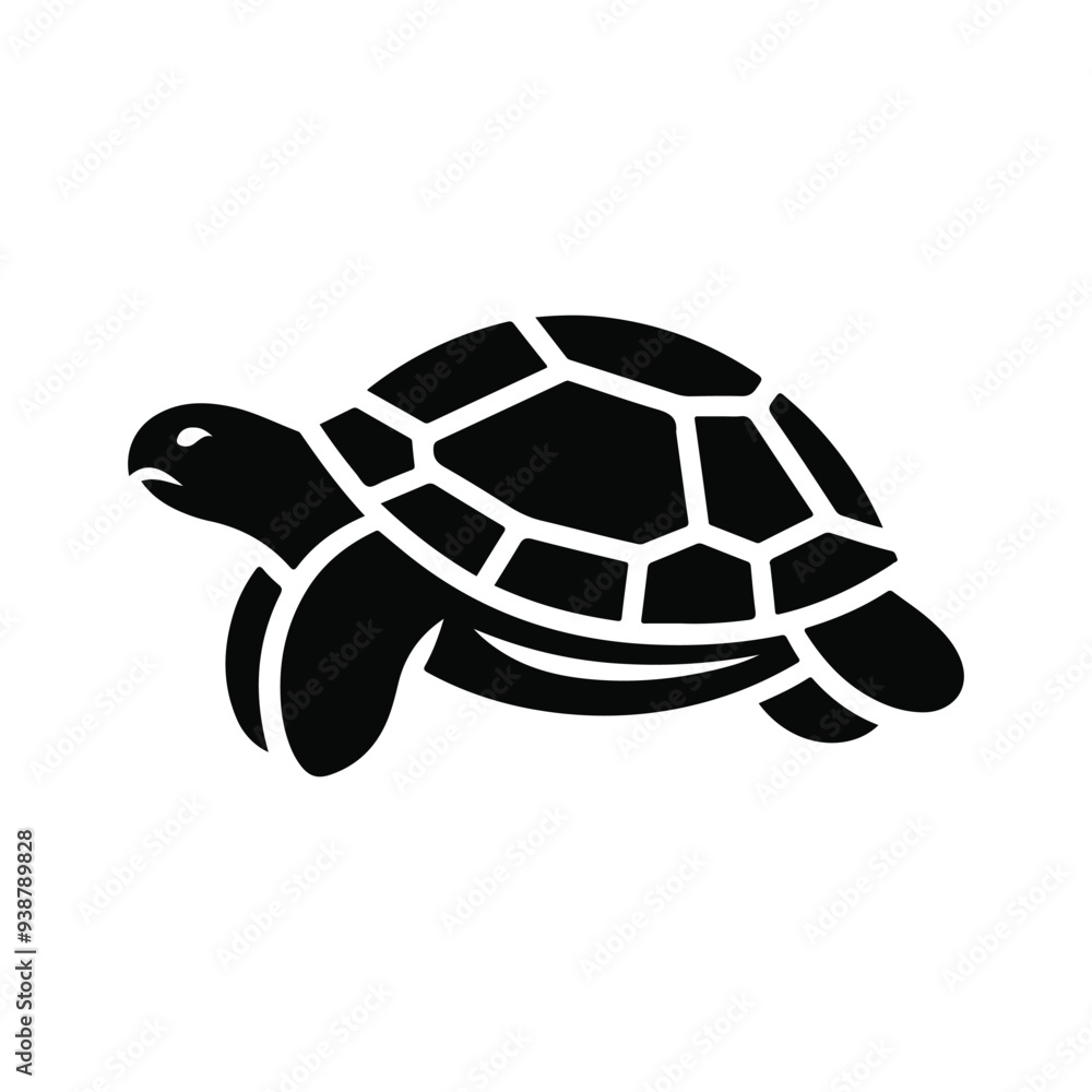 Turtle black silhouette vector with white background. Turtle black silhouette vector with white background.