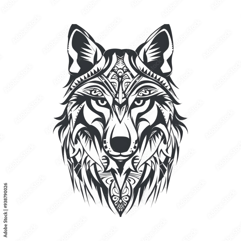 Wolf with Ornamental Design. Wolf with Ornamental Design.