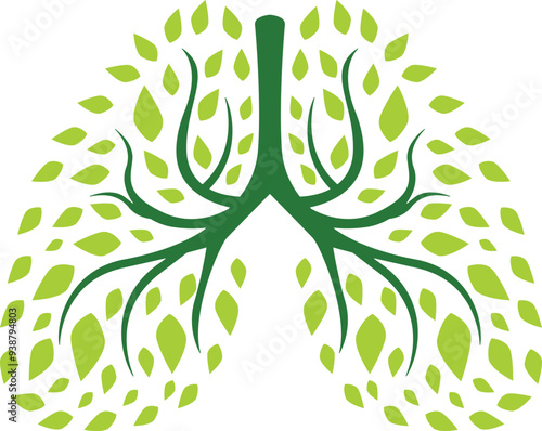 Health Leaf Lungs logo Vector