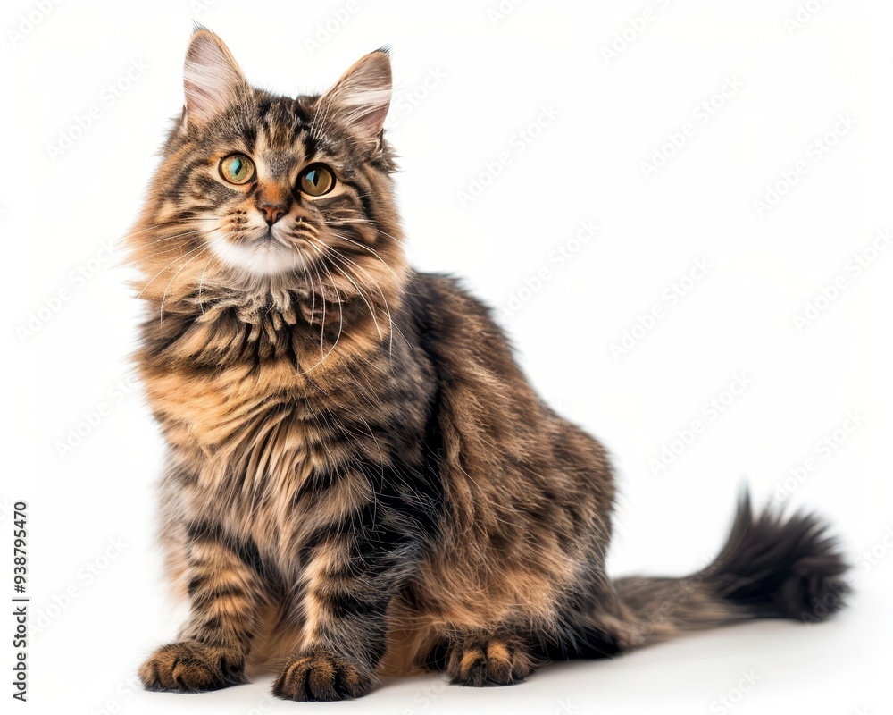 Cat sitting with paws tucked in, content, isolate on white backgrounds , high resolution DSLR Cat sitting with paws tucked in, content, isolate on white backgrounds , high resolution DSLR