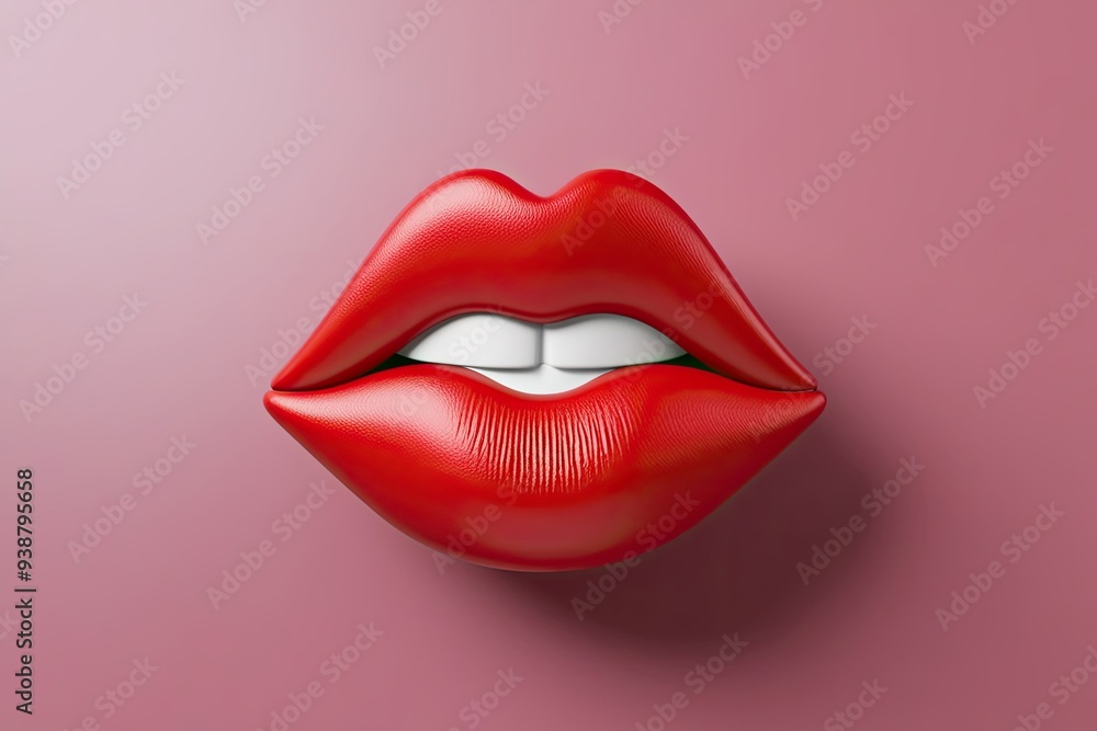 Sassy Lips Flirty Emoji in Three-Dimensional Rendering Sassy Lips Flirty Emoji in Three-Dimensional Rendering
