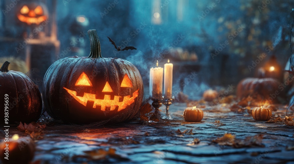 Obraz premium Beautiful halloween background table