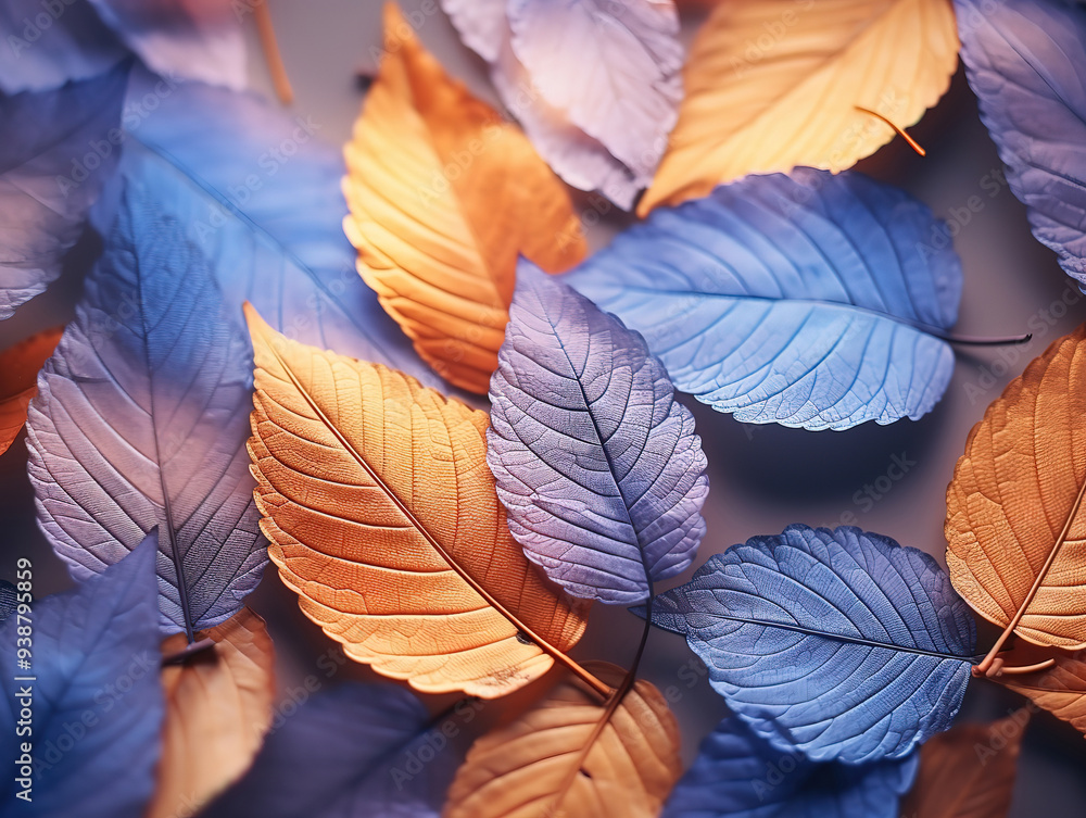Fototapeta premium Incredible Flat lay of see-through leaves texture