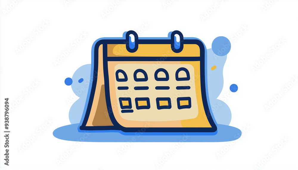 Naklejka premium Vector of calendar icon isolated in white background