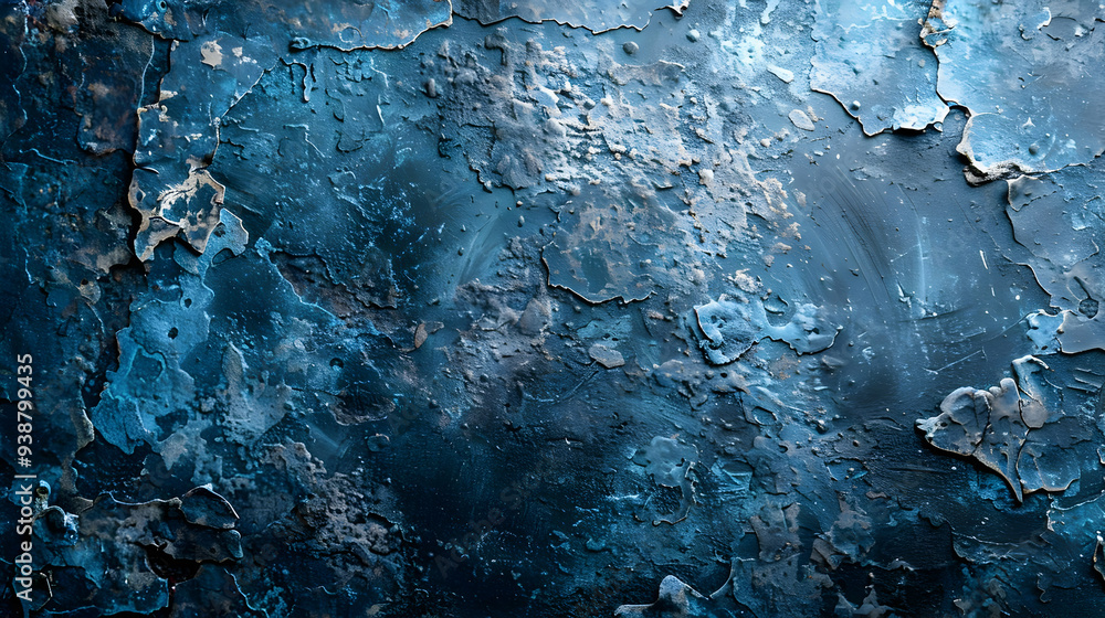 Blue Peeling Paint Texture, Cracked and Weathered, Abstract Background Blue Peeling Paint Texture, Cracked and Weathered, Abstract Background