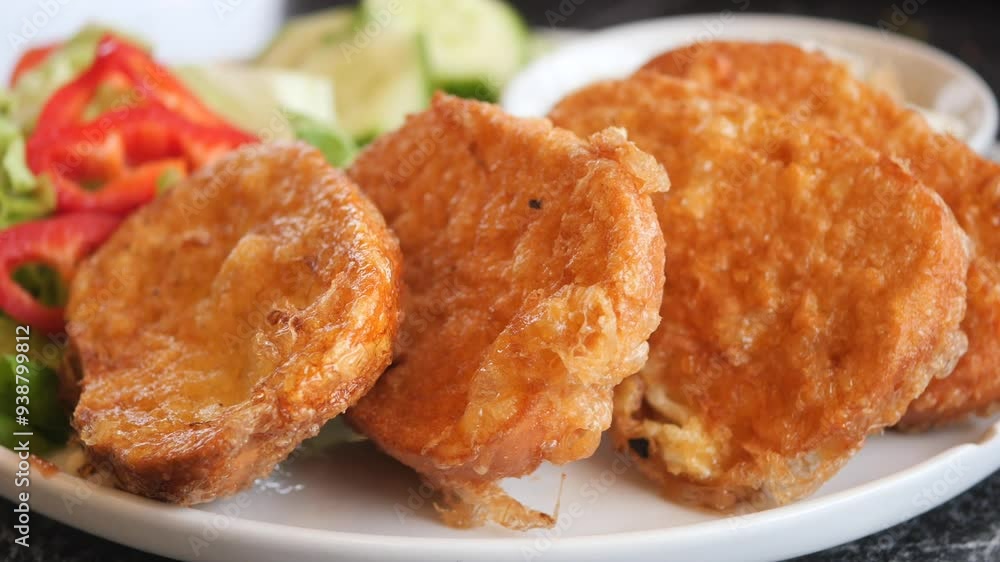 Deliciously Crispy Fried Snacks Accompanied by an Array of Fresh and Colorful Vegetables Deliciously Crispy Fried Snacks Accompanied by an Array of Fresh and Colorful Vegetables