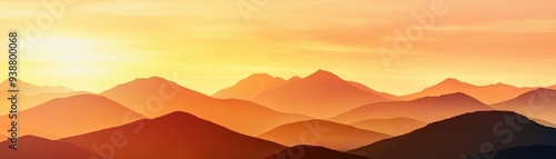 Stunning mountain landscape at sunset, showcasing rich colors and serene beauty, perfect for nature-themed projects.