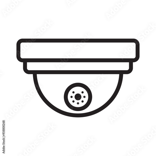 Security camera icon with roof mount for indoor surveillance and monitoring