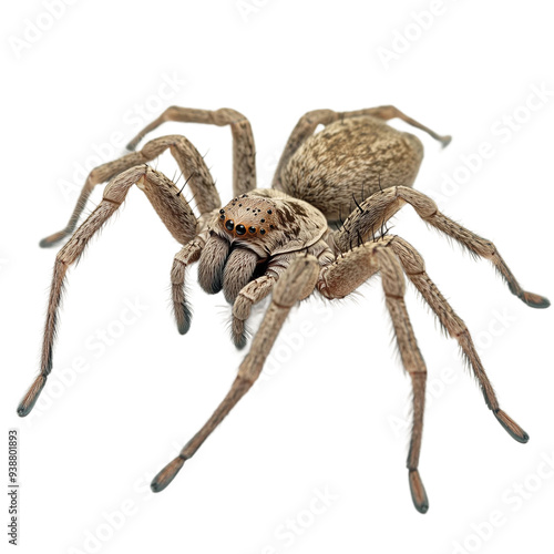 photo of brazillian wandering spider, isolated on white photo