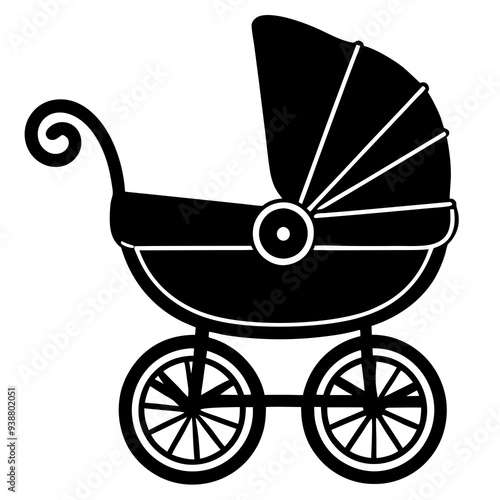 baby carriage silhouette vector illustration.
