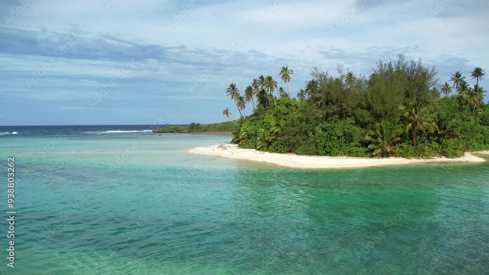 Cook Islands. Beautiful marine lagoon on the tropical island of Rarotonga. View from above. Cook Islands. Beautiful marine lagoon on the tropical island of Rarotonga. View from above.
