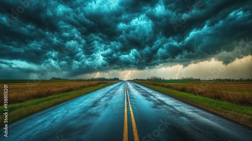 urney_Through_the_Storm_A_lonely_road_leading_towa