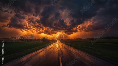 urney_Through_the_Storm_A_lonely_road_leading_towa