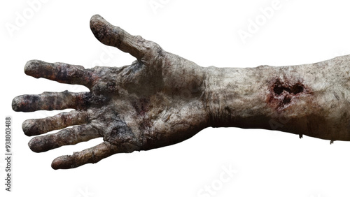 Zombie hand isolated on a transparent background PNG