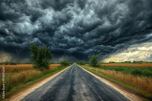 urney_Through_the_Storm_A_lonely_road_leading_towa