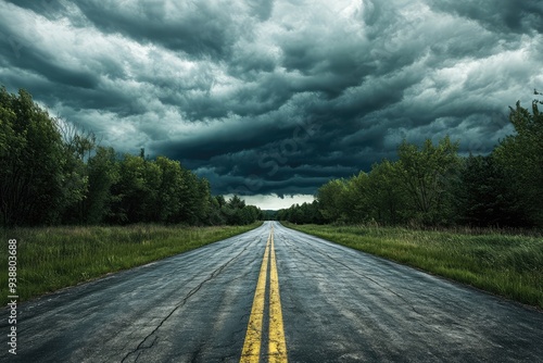 urney_Through_the_Storm_A_lonely_road_leading_towa