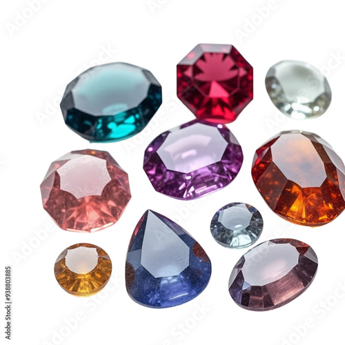 set of Gemstones on Isolated transparent background png. generated with AI photo