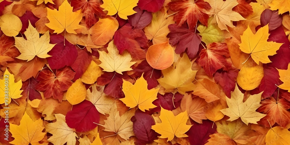 Colorful autumn leaves arranged in various shades of red, orange, and yellow on a white background Colorful autumn leaves arranged in various shades of red, orange, and yellow on a white background