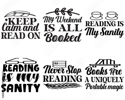 Decorative Reading Phrases, Inscriptions Collection Vector Illustration for Motion Graphics, Newsletter, Announcement