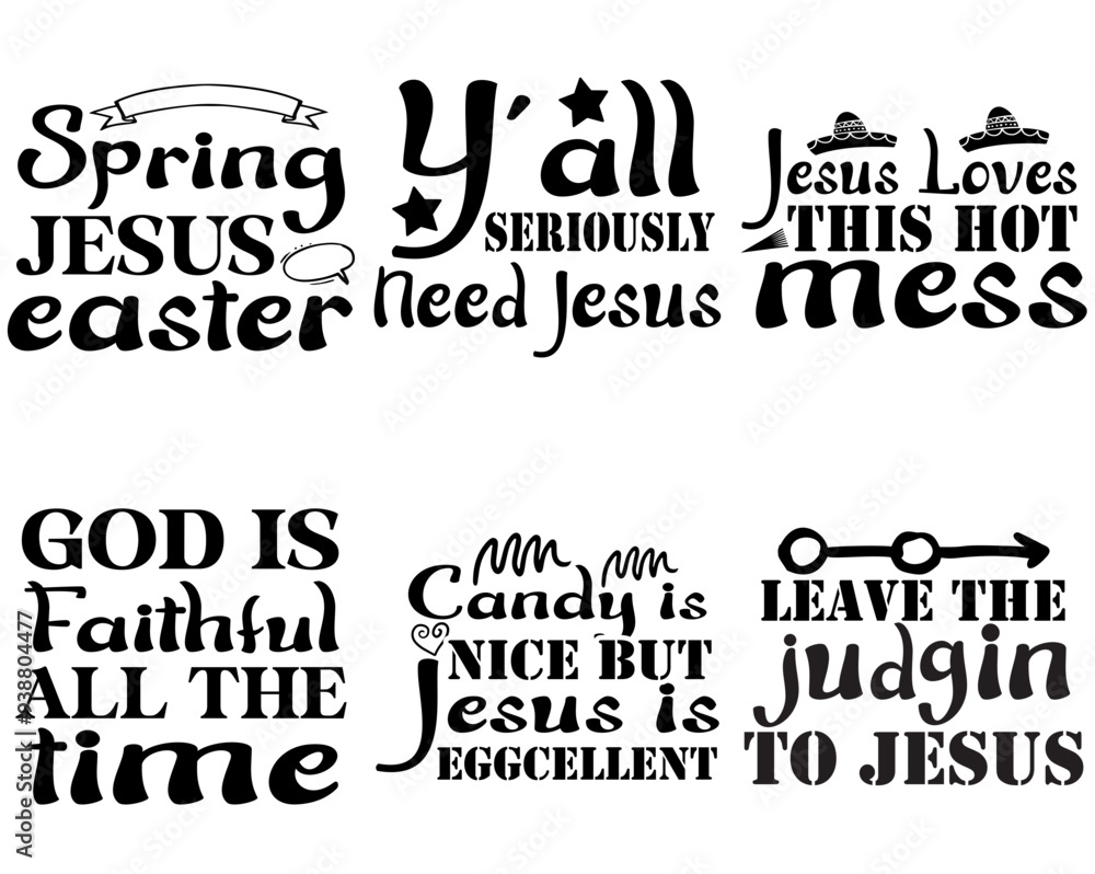Minimal Jesus Typographic Emblems, Calligraphy Collection Vector Illustration for Sticker, Brochure, Mug Design Minimal Jesus Typographic Emblems, Calligraphy Collection Vector Illustration for Sticker, Brochure, Mug Design