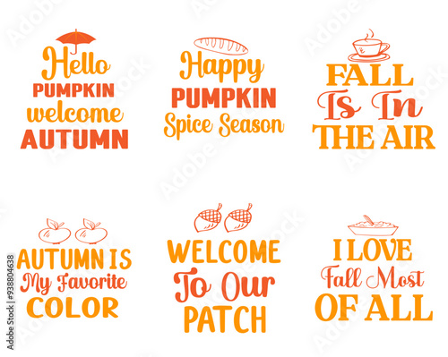Simple Fall Invitation, Calligraphy Pack Vector Illustration for Poster, Advertisement, Stationery