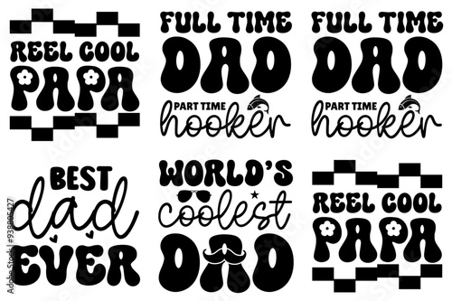 Simple Retro Dance Typographic Emblems, Phrases Pack Vector Illustration for Newsletter, Mug Design, Presentation