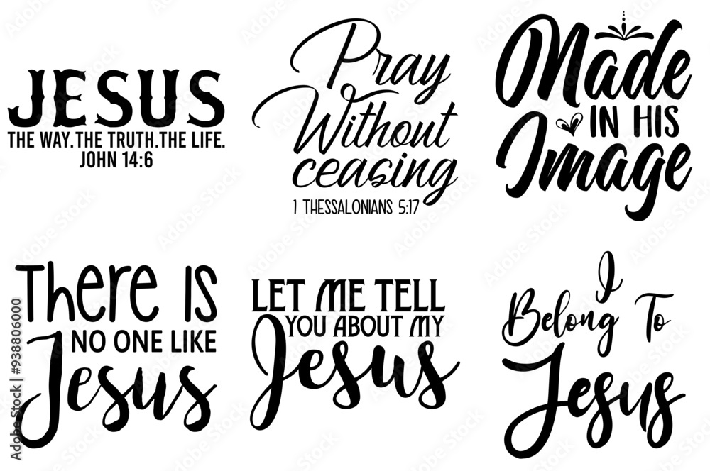 Decorative Christian Hand Lettering, Phrases Bundle Vector Illustration for Presentation, Infographic, Newsletter Decorative Christian Hand Lettering, Phrases Bundle Vector Illustration for Presentation, Infographic, Newsletter