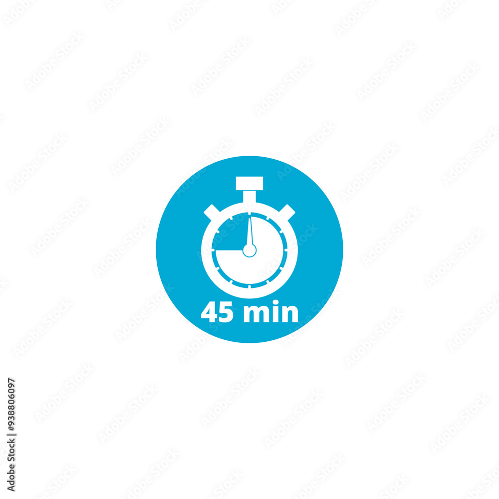 45 minutes stopwatch icon isolated on transparent background 45 minutes stopwatch icon isolated on transparent background